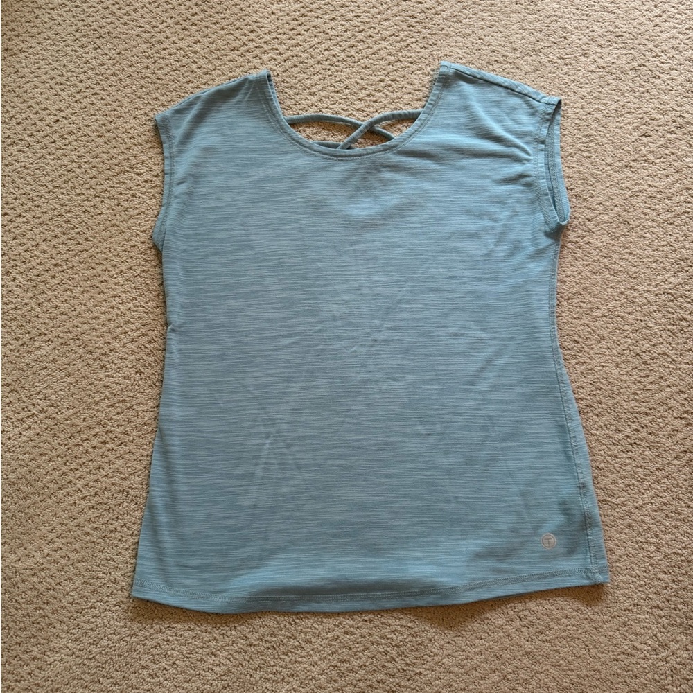 Talbots Blue Tie Front Short Sleeve T-Shirt